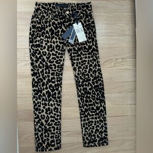 Juicy Couture kids velour Leopard Skinny Pants with studs